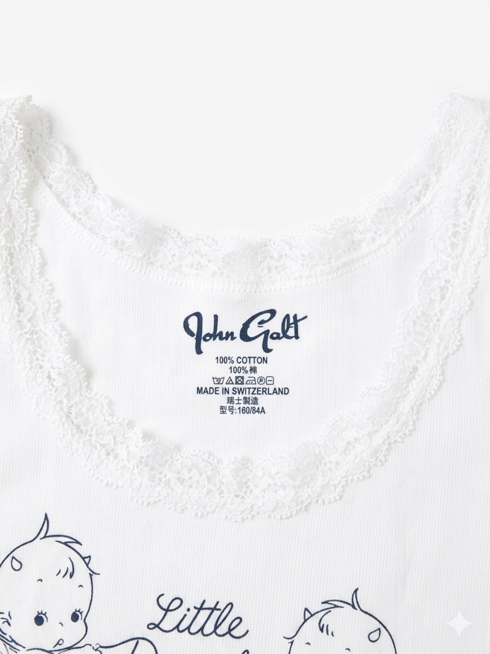 Brandy Melville  x John Galt Little Devils  Lace Trim Cotton Tank - Picture 2 of 4